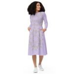 Pockets & All-Over Prints: The Must-Have Features in This Long Sleeve Midi Dress