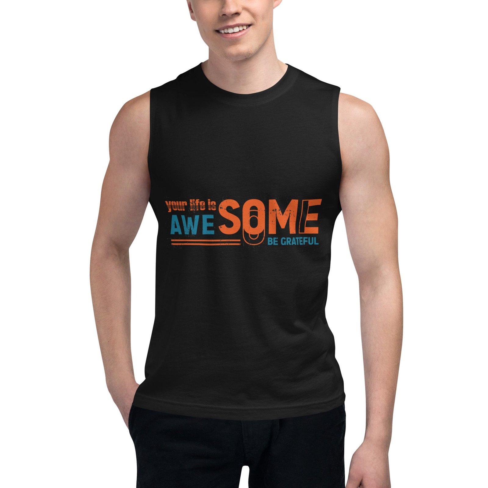 unisex muscle shirt black some